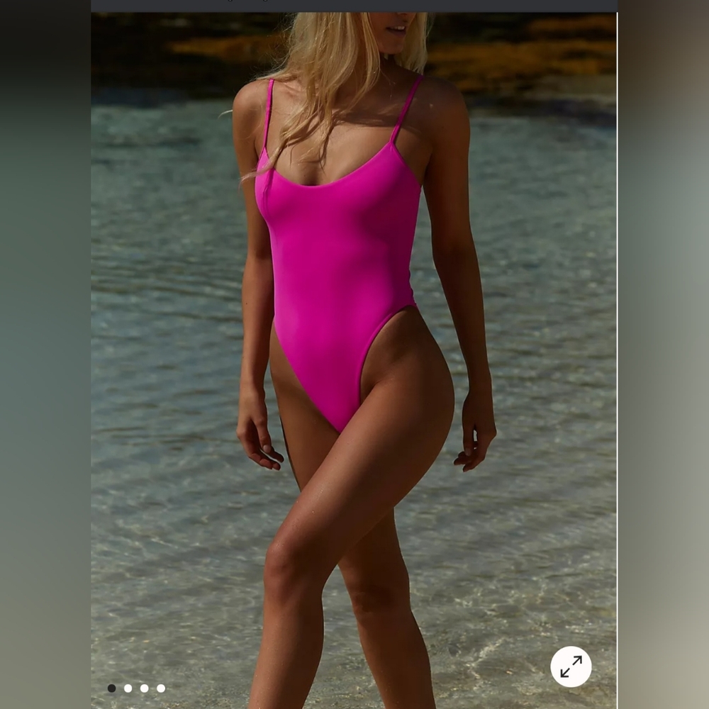 FREE PEOPLE INTIMATELY Pink Women's One-Piece Swimsuit SIZE M-L - Picture 3 of 9